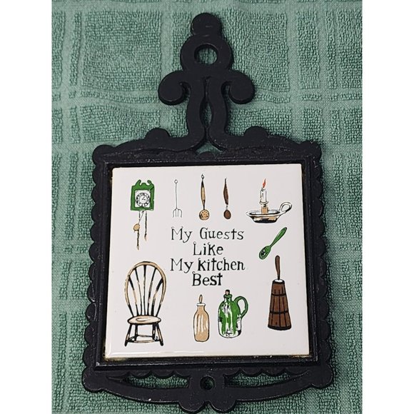 Vintage Trivet Cast Iron Hot Plate Country Farmhouse Decor Retro Wall Hanging - Picture 1 of 7